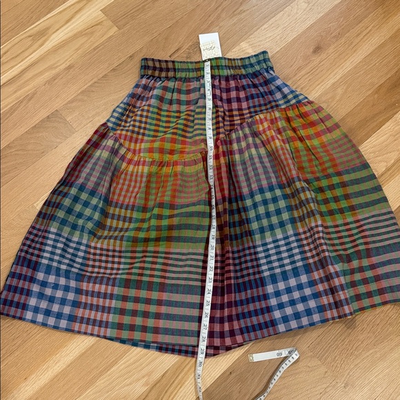 Free People Rujuta Sheth WAVE SKIRT | POSTCARD CHEX Small NWT $198 - Picture 6 of 10